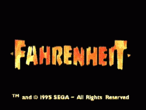 Fahrenheit title screen for Sega CD